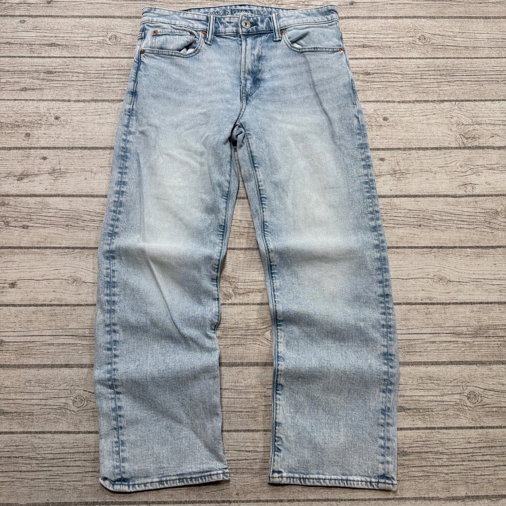 American Eagle Jeans Men's 28x28 Blue Light Wash Straight Leg Easyflex Stretch